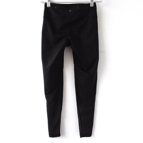 Old Navy Active Go-Dry Girl's Black Mesh Trim Performance Leggings - Picture 3 of 10